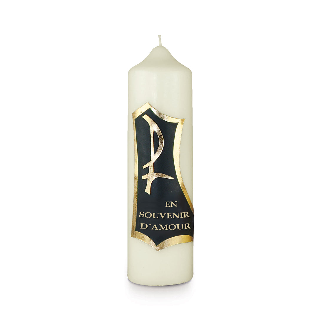 Bougie funéraire 215x60 mm décorée à la main SK 138