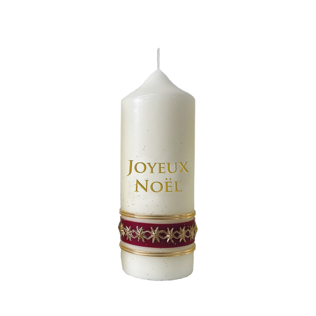 Bougie de Noël 160x60 mm W 100 décorée à la main