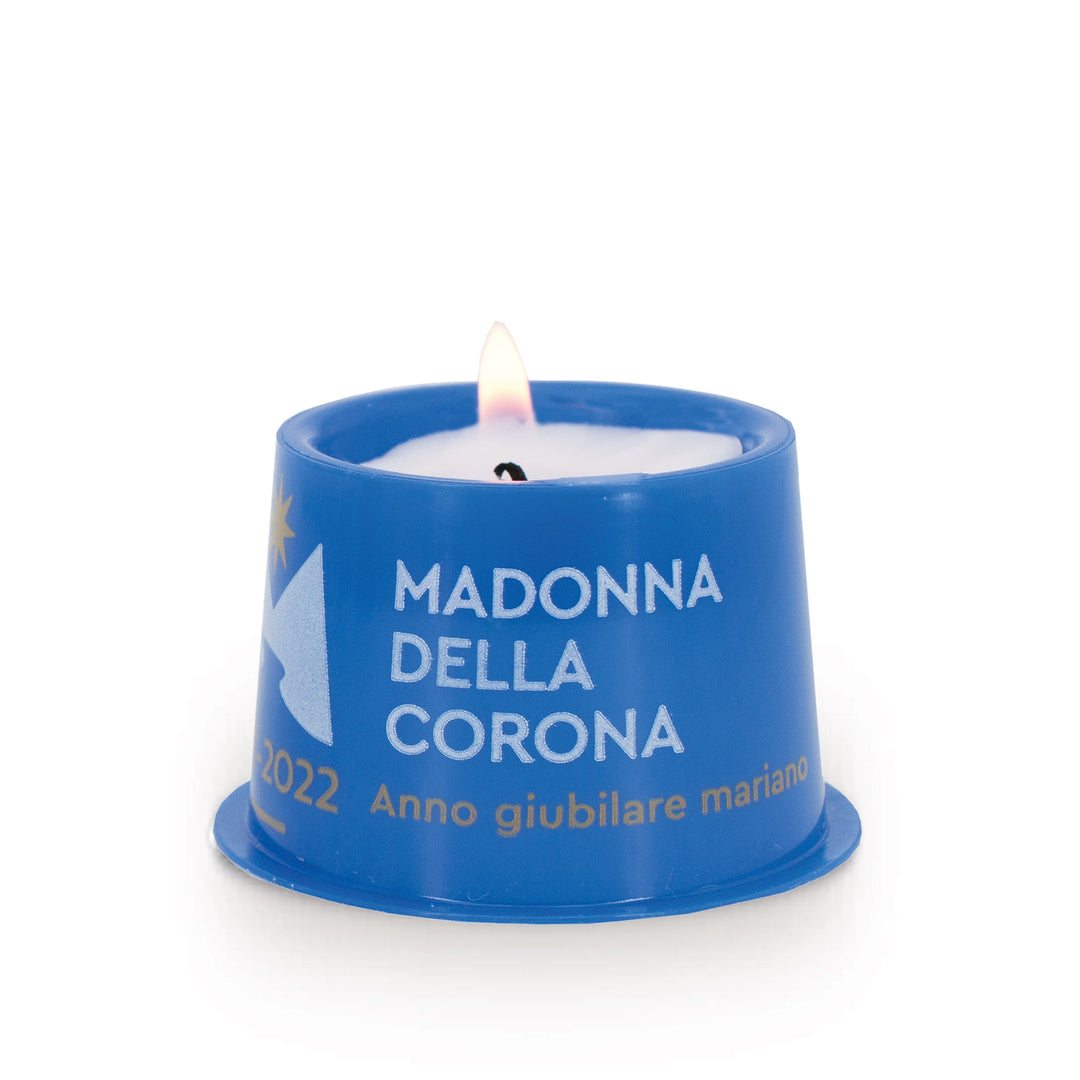 Veilleuses personnalisées n° 5 bleue réutilisable avec motif individuel – Durée de combustion : environ 2,5 heures.