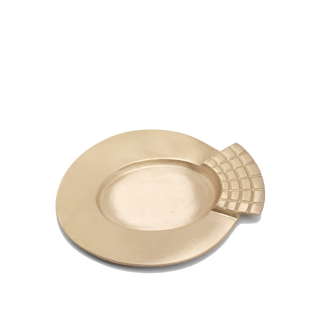 Assiette à bougie ovale laiton mat 12 x 11 cm extérieur, 7 x 5 cm intérieur No. 7