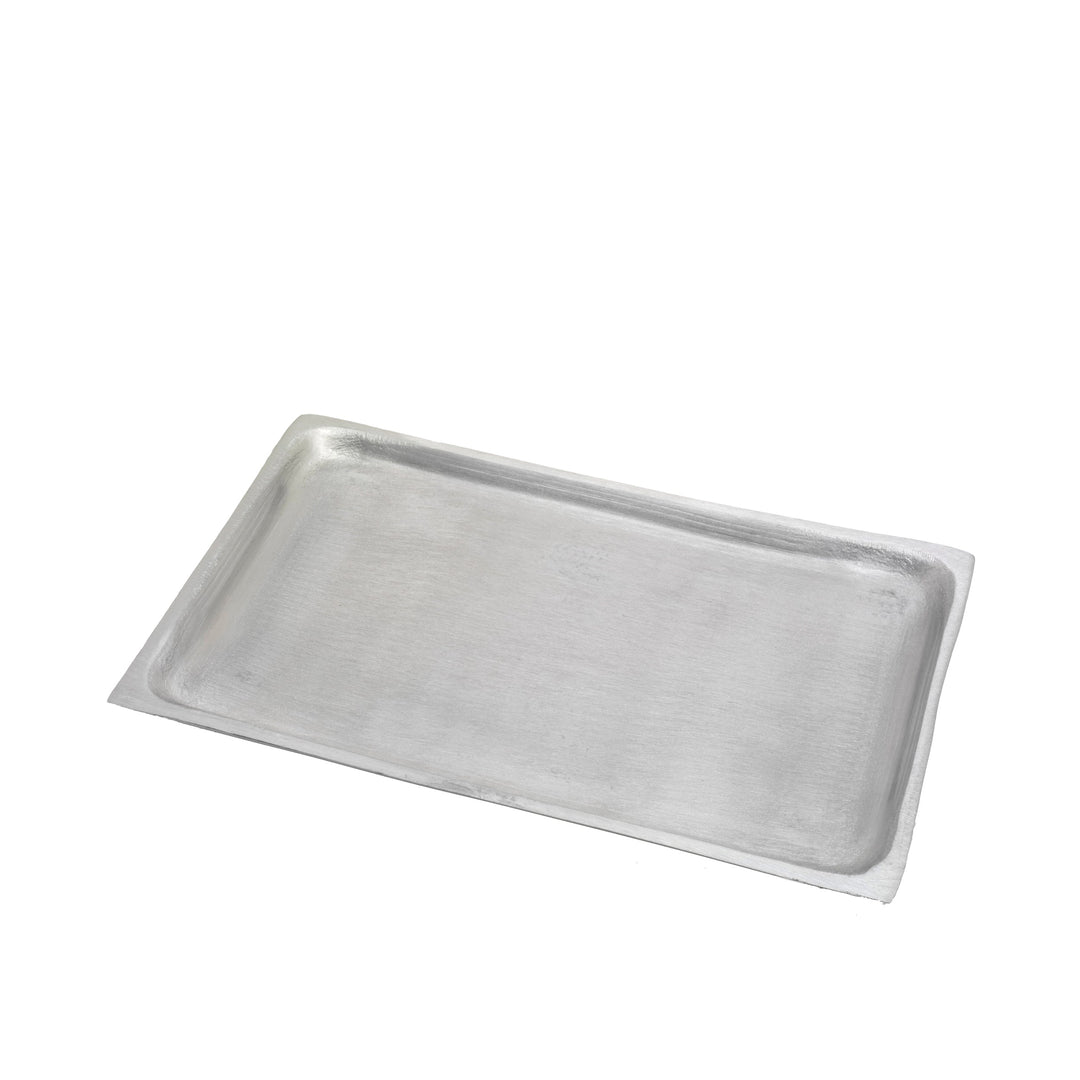Assiette à bougie rectangulaire nickelée mate 17 x 9 cm Nr. 12