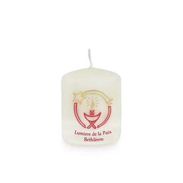 Weihnachtskerze 60x50 mm WS 12 zweifarbiges Friedenslicht