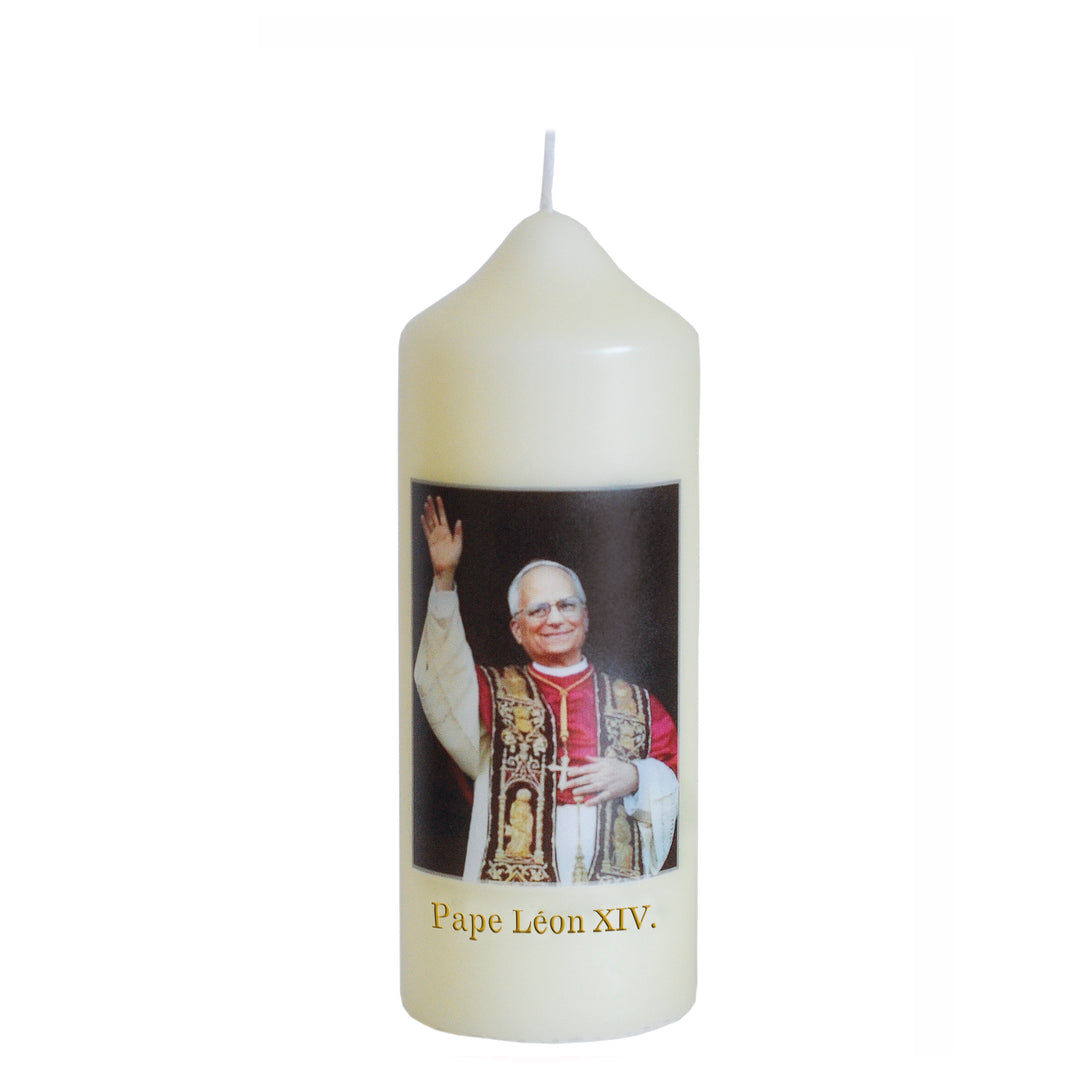 Bougie avec photo du Pape Léon XIV – 160 x 60 mm PL 21
