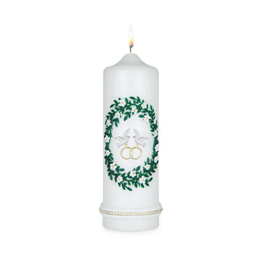 Bougie de mariage 215x70 mm décorée à la main H 40