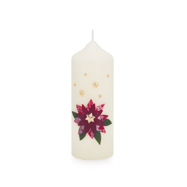 Bougie de Noël 160x60 mm W 86 décorée à la main