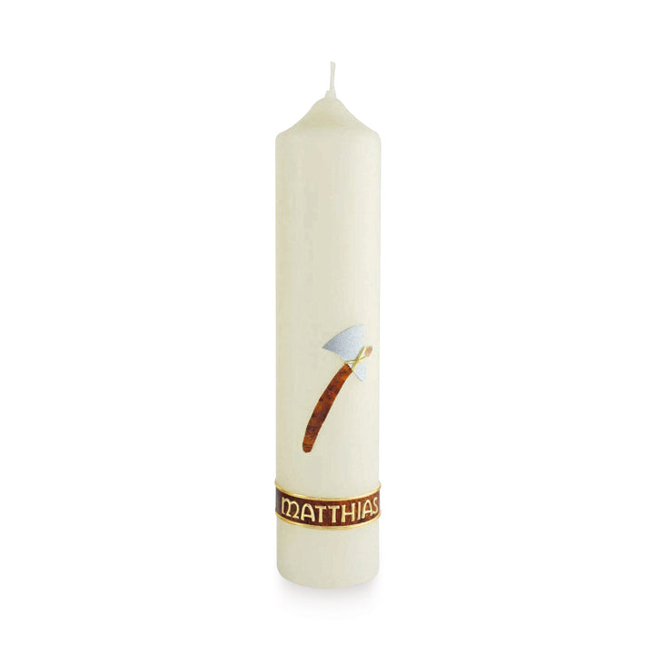 Cierge d'autel avec motif d'apôtre 250x60 mm décoré à la main
