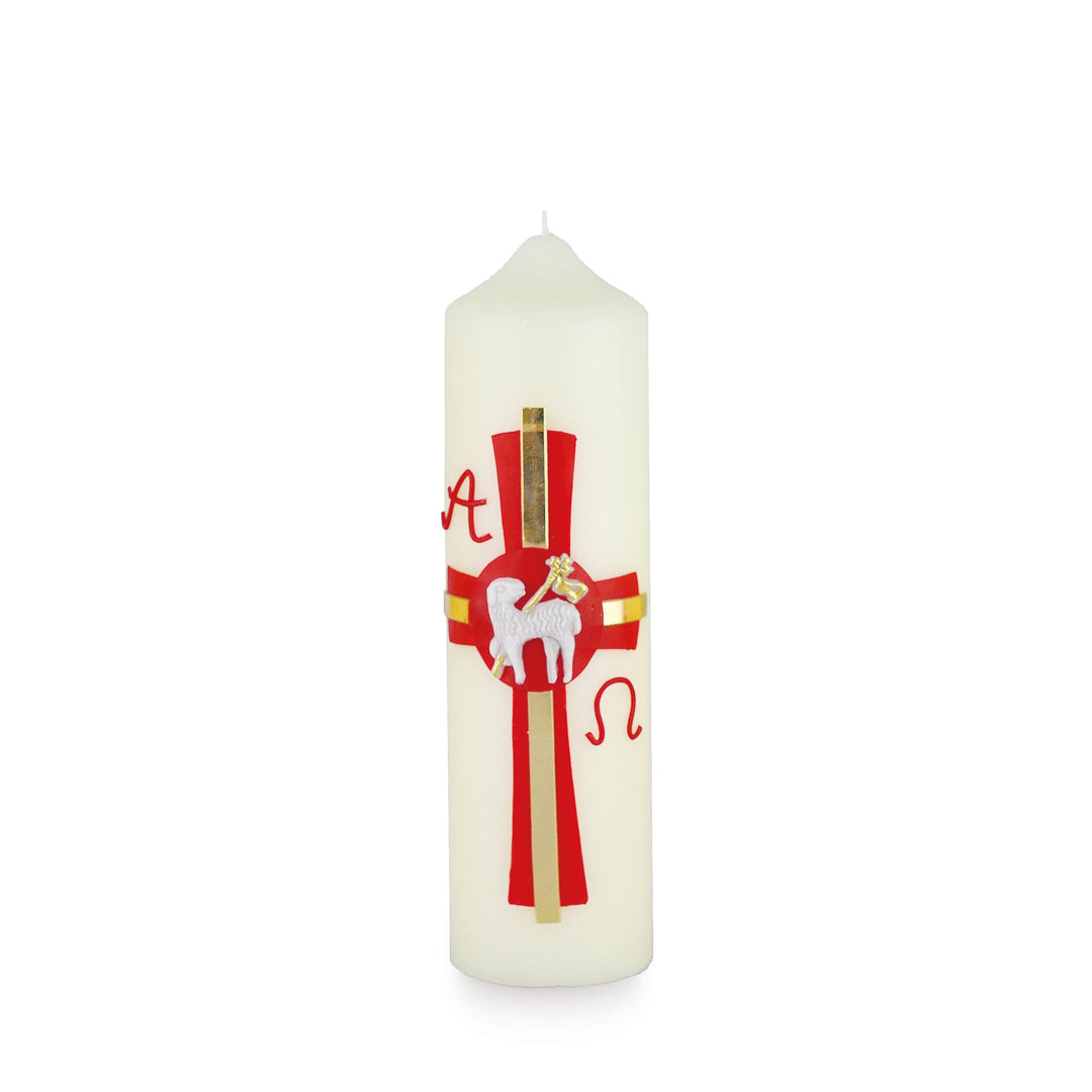 Bougie de Pâques décorée à la main, motif OT 07 - disponible en 3 tailles