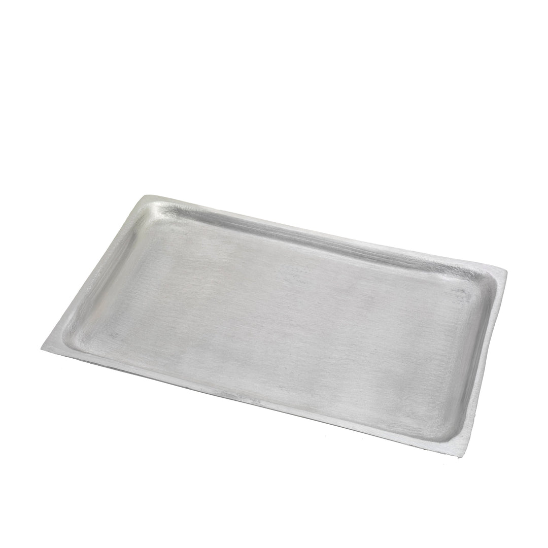 Assiette à bougie rectangulaire aluminium mat 21 x 13 cm Nr 12